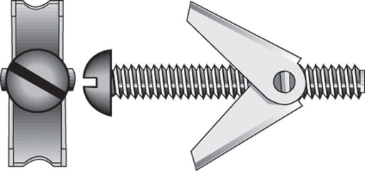 HILLMAN 1/8 in. D X 4 in. L Round Steel Toggle Bolt 2 pk