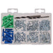 HILLMAN M1 Assorted X Assortment in. L Phillips Blue Coarse Wood Screw and Drill Kit 165 pk