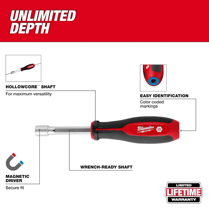 Milwaukee 7pc Metric HollowCore™ Magnetic Nut Driver Set 48-22-2548