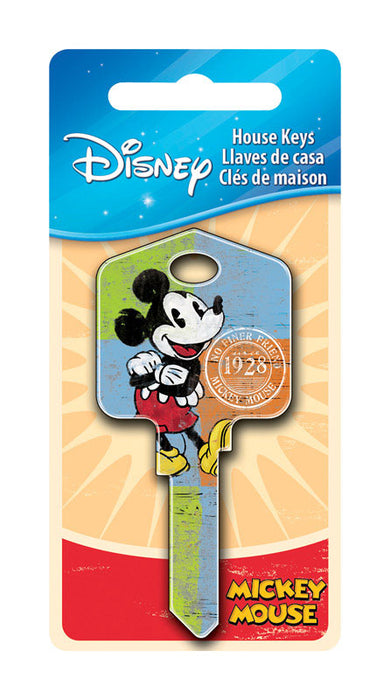 HILLMAN Disney Mickey Mouse House Key Blank 66/97 KW1/KW10 Single For Kwikset and Titan Locks