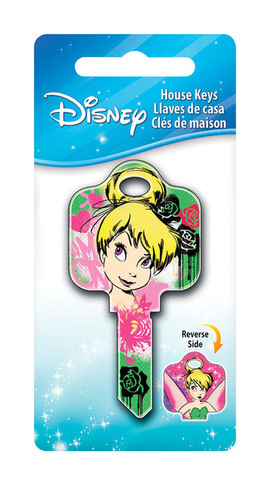 HILLMAN Disney Tinkerbell Fairy with Roses House Key Blank 68 SC1 Single For Schlage Locks