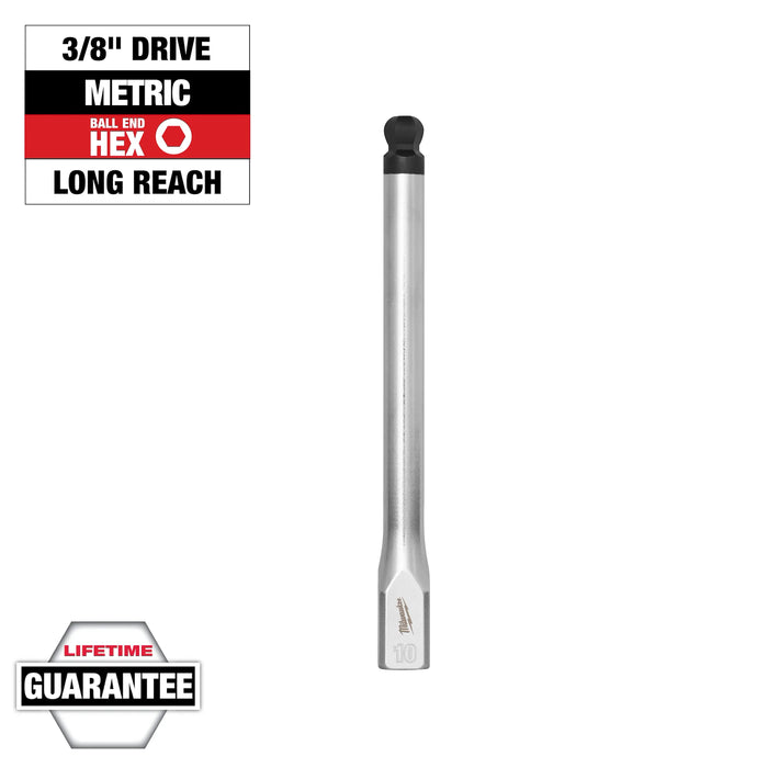 Milwaukee 3/8in. Drive 10mm Long Ball End Hex Bit Socket, 45-34-1103, main product view