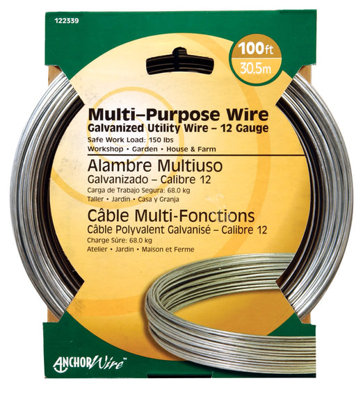 HILLMAN 100 ft. L Galvanized Steel 12 Ga. Wire