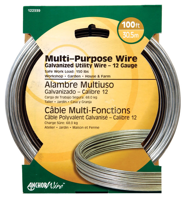 HILLMAN 100 ft. L Galvanized Steel 12 Ga. Wire