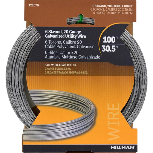HILLMAN 100 ft. L Galvanized Steel 20 Ga. Wire