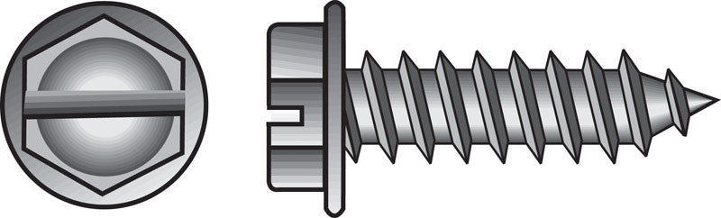 HILLMAN No. 6 X 3/4 in. L Slotted Hex Washer Head Sheet Metal Screws 100 pk