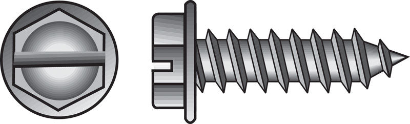 HILLMAN No. 6 X 1 in. L Slotted Hex Washer Head Sheet Metal Screws 100 pk