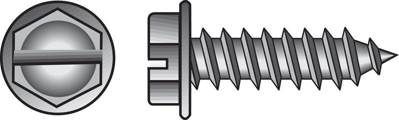 HILLMAN No. 10 X 1-1/4 in. L Slotted Hex Head Sheet Metal Screws 100 pk