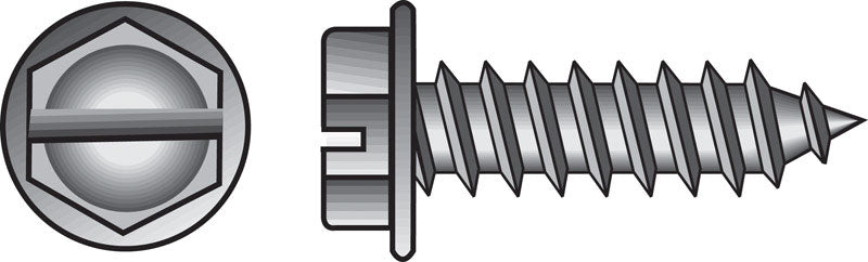 HILLMAN No. 12 X 1-1/4 in. L Slotted Hex Head Sheet Metal Screws 100 pk