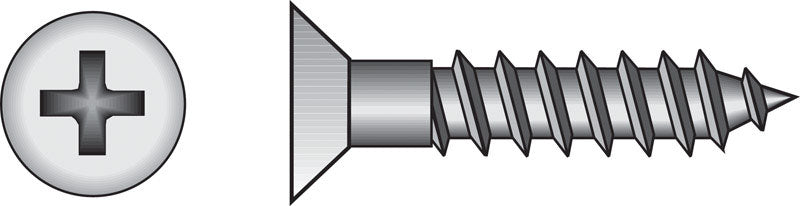 HILLMAN No. 10 X 2 in. L Phillips Zinc-Plated Coarse Wood Screws 100 pk