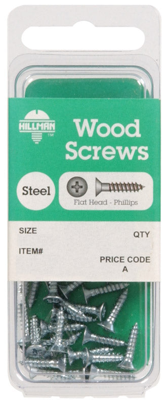 HILLMAN No. 12 X 2 in. L Phillips Zinc-Plated Coarse Wood Screws 4 pk