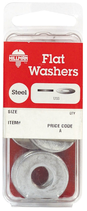 HILLMAN Zinc-Plated Steel 3/16 in. USS Flat Washer 30 pk