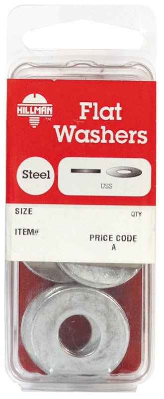 HILLMAN Zinc-Plated Steel 3/16 in. USS Flat Washer 30 pk