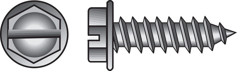HILLMAN No. 8 X 1/2 in. L Slotted Hex Washer Head Sheet Metal Screws 100 pk