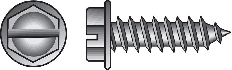 HILLMAN No. 6 X 3/8 in. L Slotted Hex Washer Head Sheet Metal Screws 100 pk