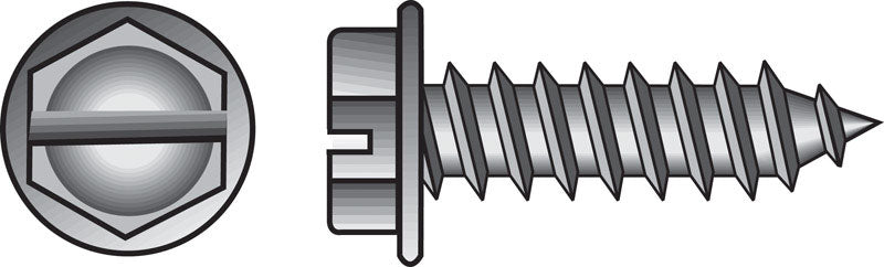 HILLMAN No. 6 X 1-1/4 in. L Slotted Hex Washer Head Sheet Metal Screws 100 pk