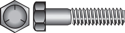 HILLMAN 1/4 in. D X 1/2 in. L Heat Treated Zinc Steel Hex Head Cap Screw 100 pk