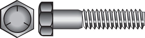 HILLMAN 1/4 in. D X 3/4 in. L Heat Treated Zinc Steel Hex Head Cap Screw 100 pk
