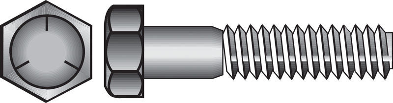 HILLMAN 1/4 in. D X 4 in. L Heat Treated Zinc Steel Hex Head Cap Screw 100 pk