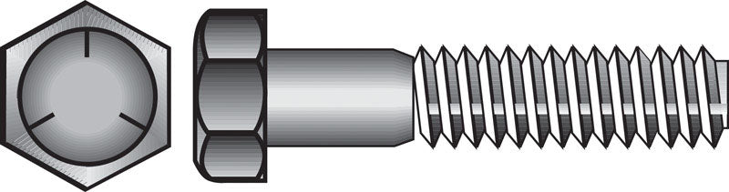 HILLMAN 3/8 in. D X 1 in. L Heat Treated Zinc Steel Hex Head Cap Screw 100 pk