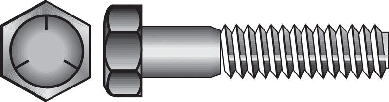 HILLMAN 7/16 in. D X 2 in. L Heat Treated Zinc Steel Hex Head Cap Screw 50 pk
