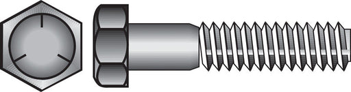 HILLMAN 7/16 in. D X 2-1/2 in. L Heat Treated Zinc Steel Hex Head Cap Screw 50 pk