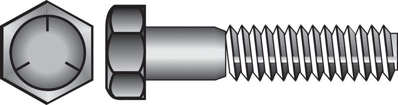 HILLMAN 7/16 in. D X 3 in. L Heat Treated Zinc Steel Hex Head Cap Screw 25 pk