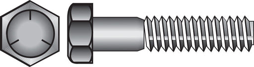 HILLMAN 7/16 in. D X 4 in. L Heat Treated Zinc Steel Hex Head Cap Screw 25 pk