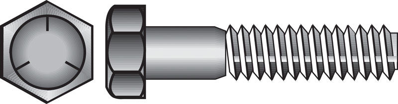 HILLMAN 7/16 in. D X 4 in. L Heat Treated Zinc Steel Hex Head Cap Screw 25 pk