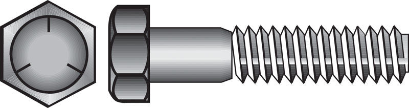 HILLMAN 1/2 in. D X 2 in. L Heat Treated Zinc Steel Hex Head Cap Screw 50 pk