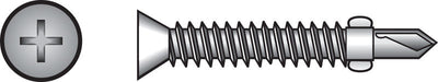 HILLMAN No. 12-24 X 2-1/2 in. L Phillips Flat Head Self-Drilling Screws 100 pk