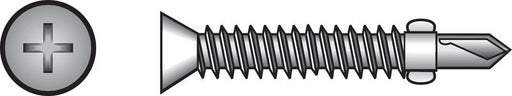 HILLMAN No. 12-24 X 2-1/2 in. L Phillips Flat Head Self-Drilling Screws 100 pk
