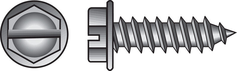 HILLMAN No. 7 X 1/2 in. L Slotted Hex Washer Head Sheet Metal Screws 100 pk