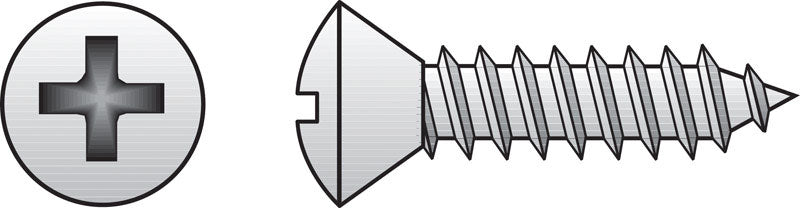 HILLMAN No. 6 X 1 in. L Phillips Oval Head Sheet Metal Screws 100 pk