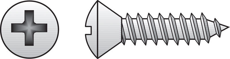 HILLMAN No. 6 X 1-1/4 in. L Phillips Oval Head Sheet Metal Screws 100 pk