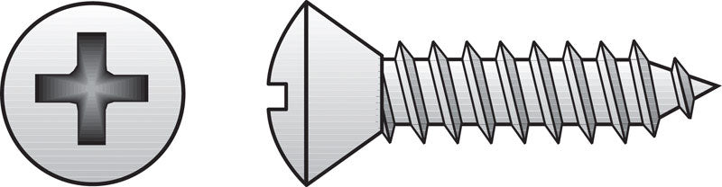 HILLMAN No. 6 X 1-1/2 in. L Phillips Oval Head Sheet Metal Screws 100 pk