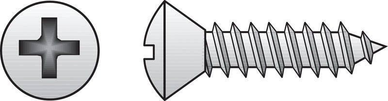 HILLMAN No. 8 X 1/2 in. L Phillips Oval Head Sheet Metal Screws 100 pk