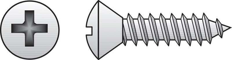 HILLMAN No. 8 X 3/4 in. L Phillips Oval Head Sheet Metal Screws 100 pk