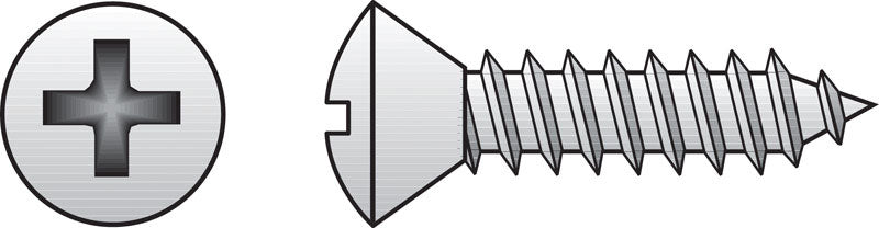 HILLMAN No. 8 X 1-1/4 in. L Phillips Oval Head Sheet Metal Screws 100 pk