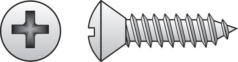 HILLMAN No. 8 X 1-1/2 in. L Phillips Oval Head Sheet Metal Screws 100 pk