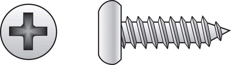 HILLMAN No. 6 X 3/8 in. L Phillips Pan Head Sheet Metal Screws 100 pk