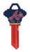 HILLMAN MLB Altanta Braves House/Office Key Blank 68 SC1 Single For Schlage Locks