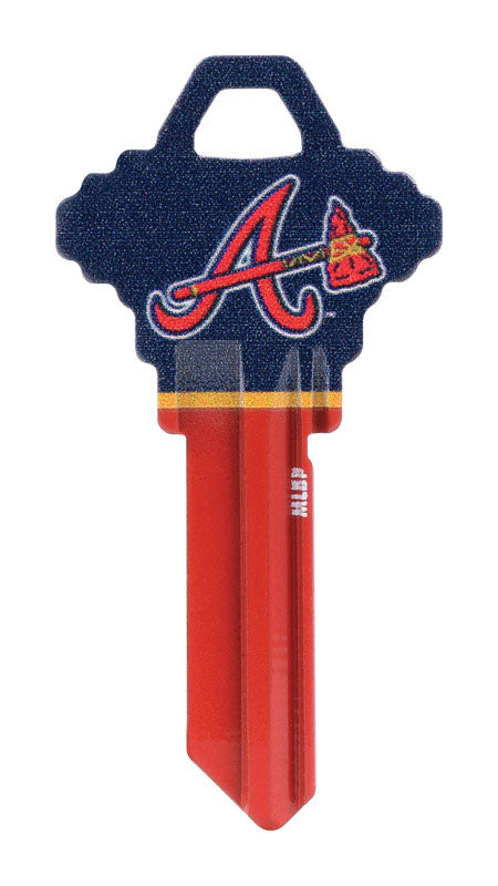 HILLMAN MLB Altanta Braves House/Office Key Blank 68 SC1 Single For Schlage Locks