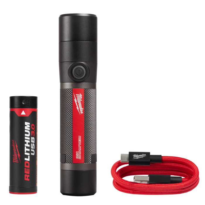 Milwaukee 800 lm Black/Red LED Rechargeable Flashlight 2160-21, main product view