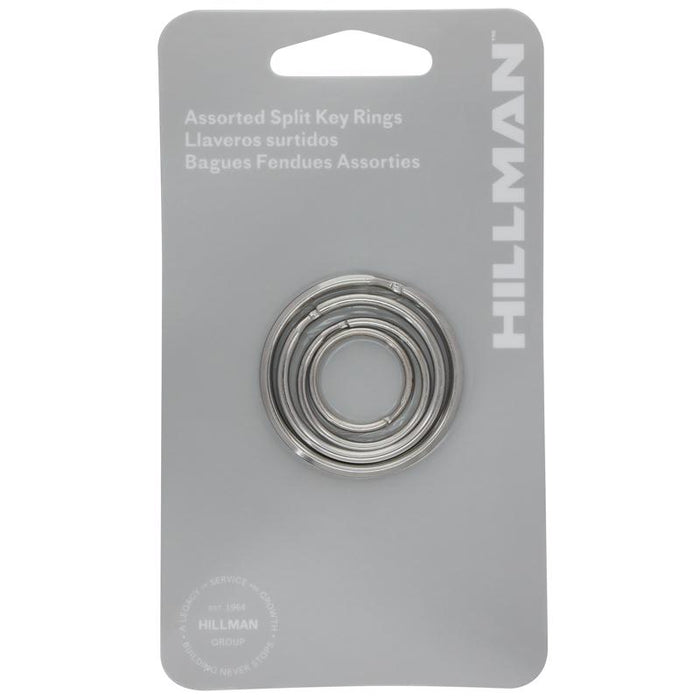 HILLMAN Tempered Steel Silver Split Rings/Cable Rings Key Ring