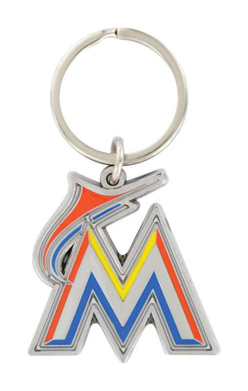 HILLMAN MLB Tempered Steel Silver Split Ring Keychain