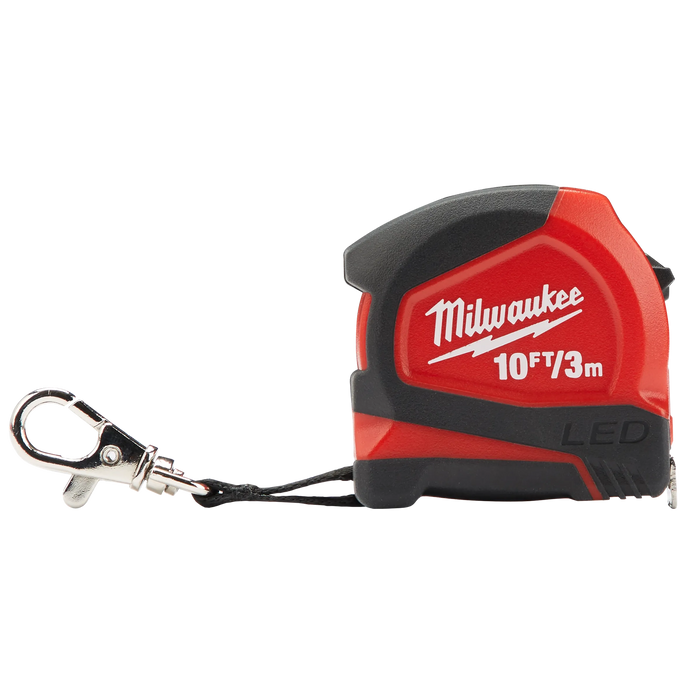 Milwaukee 10 Ft./Keychain Tape with LED 48-22-6601, main product view