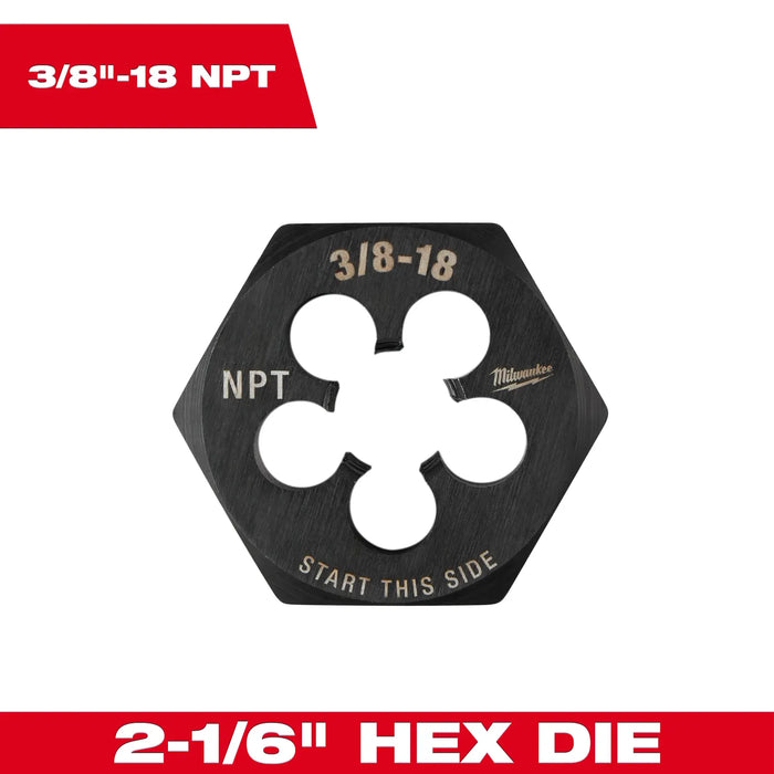 Milwaukee 3/8"-18 NPT 2-1/6" Hex Threading Die 49-57-5392