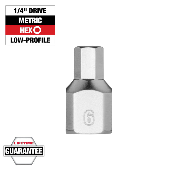 Milwaukee 1/4in. Drive 6mm Low-Profile Hex Bit Socket, 45-34-1133, main product view