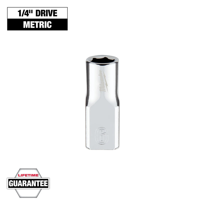 Milwaukee 6 mm X 1/4 in. drive Metric 6 Point Standard Socket 1 pc 45-34-9032, main product view